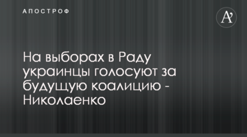 На выборах в Раду украинцы голосуют за будущую коалицию - Николаенко