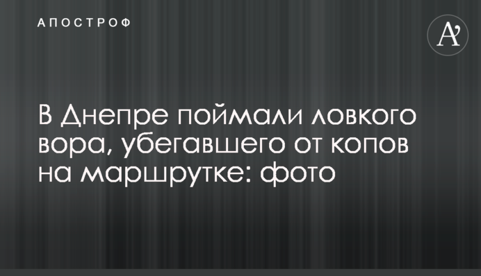 У Дніпрі піймали спритного злодія, який тікав від копів на маршрутці: фото