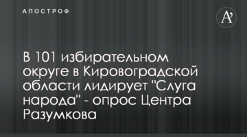 В 101 избирательном округе в Кировоградской области лидирует "Слуга народа" - опрос Центра Разумкова