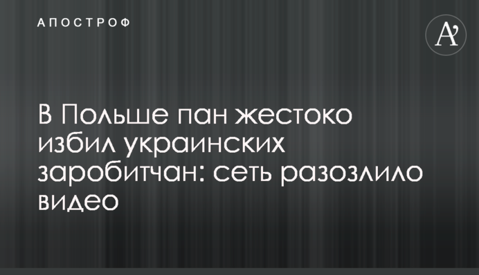 В Польше пан жестоко избил украинских заробитчан: сеть разозлило видео
