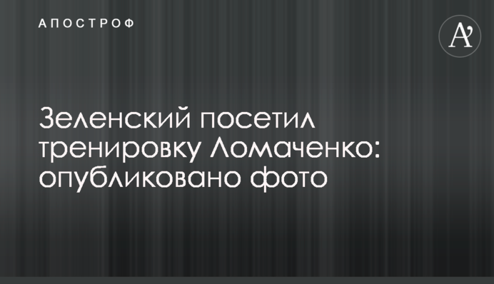 Зеленский посетил тренировку Ломаченко: опубликовано фото