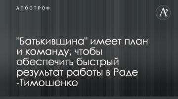 У "Батьківщині" заявили, що мають план і команду, щоб забезпечити швидкий результат роботи в Раді