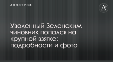 ​Звільнений Зеленським чиновник попався на великому хабарі: подробиці і фото