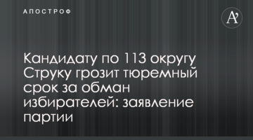 Кандидату по 113 округу Струку грозит тюремный срок за обман избирателей: заявление партии
