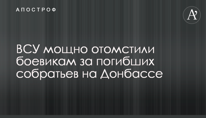 ЗСУ потужно помстилися бойовикам за загиблих побратимів на Донбасі