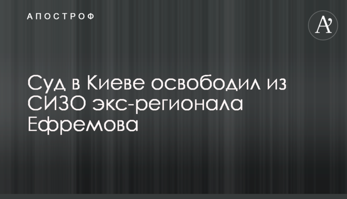 Суд у Києві звільнив із СІЗО екс-регіонала Єфремова