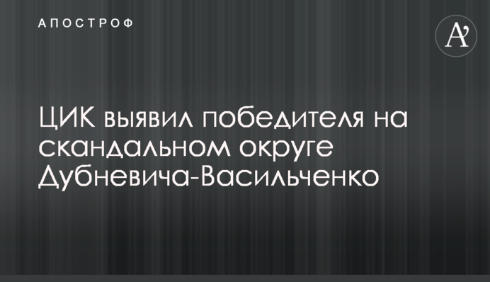 ЦИК выявил победителя на скандальном округе Дубневича-Васильченко