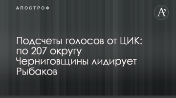 Підрахунки голосів від ЦВК: за 207 округу Чернігівщини лідирує Рибаков