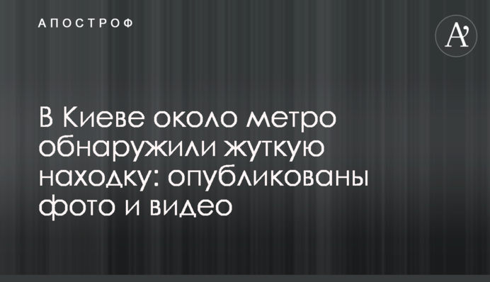 ​У Києві біля метро виявили страшну знахідку: опубліковано фото і відео