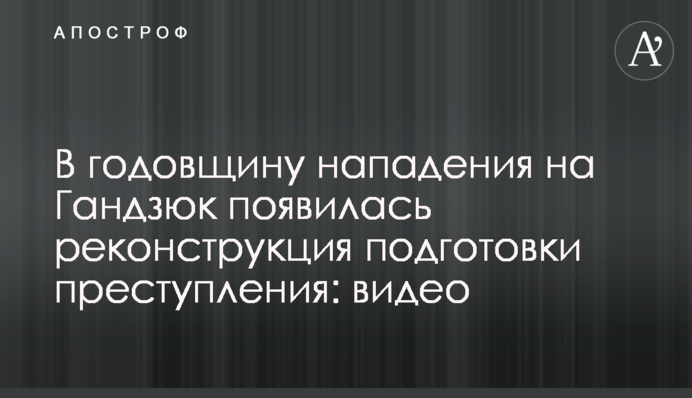 У річницю нападу на Гандзюк з'явилася реконструкція підготовки злочину: відео