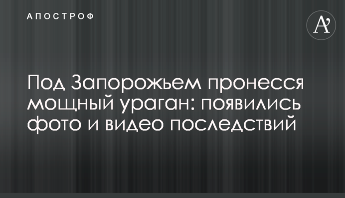 Под Запорожьем пронесся мощный ураган: появились фото и видео последствий