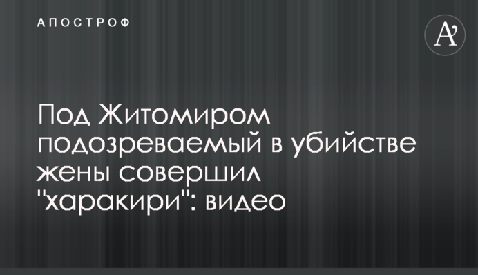 Під Житомиром підозрюваний у вбивстві дружини зробив 