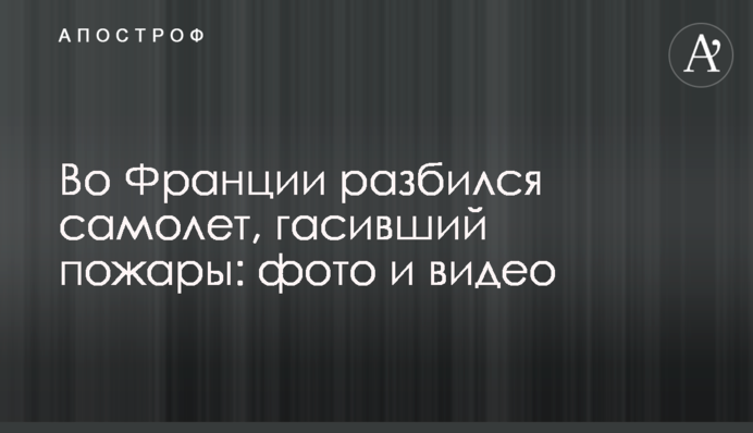 У Франції розбився літак, який гасив пожежі: фото і відео