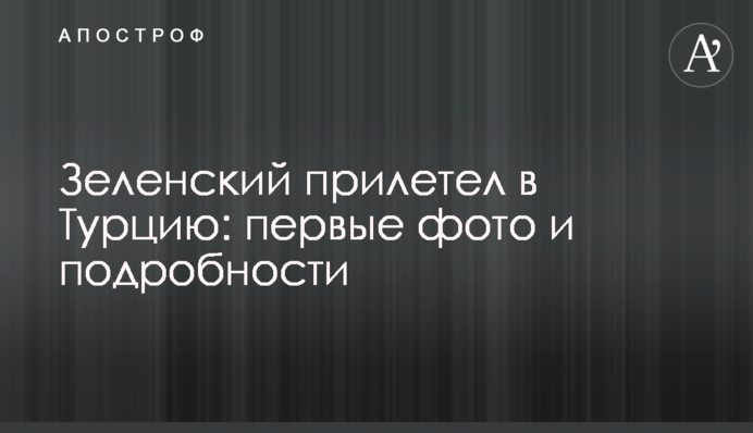 Зеленский прилетел в Турцию: первые фото и подробности