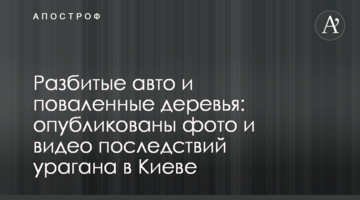 Разбитые авто и поваленные деревья: опубликованы фото и видео последствий урагана в Киеве