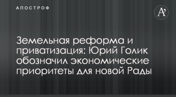 Земельна реформа та приватизація: Юрій Голик позначив економічні пріоритети для нової Ради