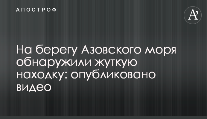 На берегу Азовского моря обнаружили жуткую находку: опубликовано видео
