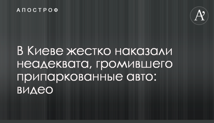 В Киеве жестко наказали неадеквата, громившего припаркованные авто: видео