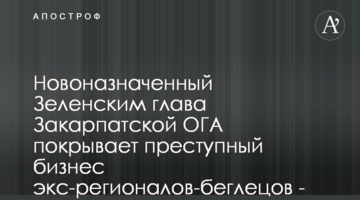 Новопризначений Зеленським голова Закарпатської ОДА покриває злочинний бізнес екс-регіоналів-втікачів, - ЗМІ
