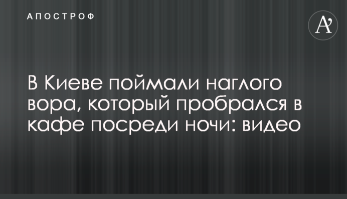 В Киеве поймали наглого вора, который пробрался в кафе посреди ночи: видео