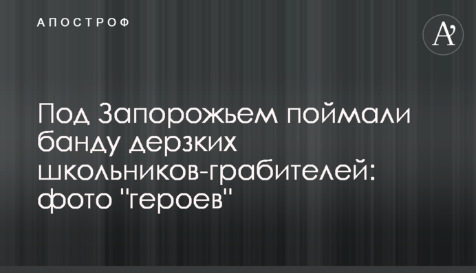 Під Запоріжжям зловили банду зухвалих школярів-грабіжників: фото 