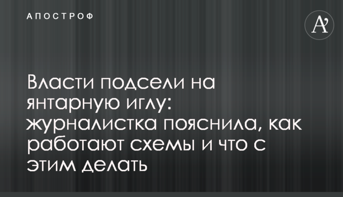 Влада підсіла на бурштинову голку: журналістка пояснила, як працюють схеми і що з цим робити