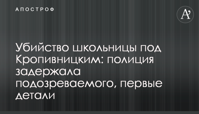 Вбивство школярки під Кропивницьким: поліція затримала підозрюваного