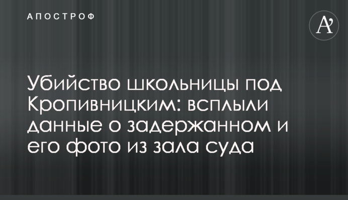 Вбивство школярки під Кропивницьким: спливли дані про затриманого і його фото із залу суду