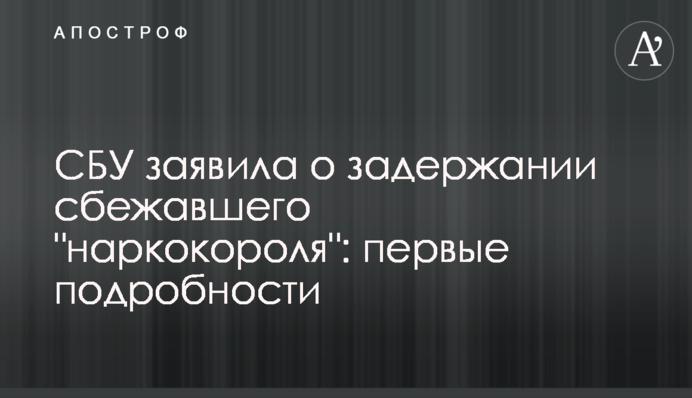 СБУ заявила про затримання втікача "наркокороля": перші подробиці