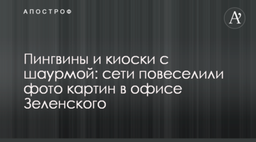 Пінгвіни і кіоски з шаурмою: мережі повеселили фото картин в офісі Зеленського