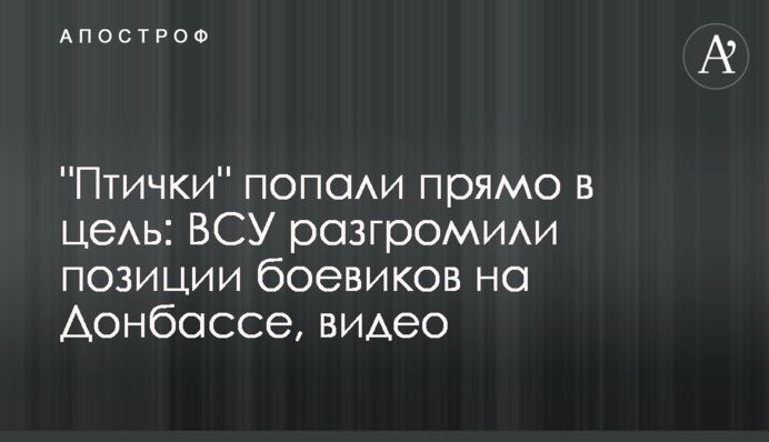 "Птички" попали прямо в цель: ВСУ разгромили позиции боевиков на Донбассе, видео