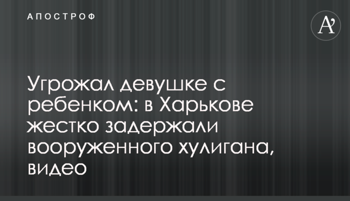 Погрожував дівчині з дитиною: в Харкові жорстко затримали озброєного хулігана, відео