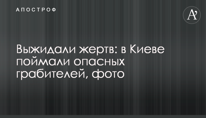 Выжидали жертв: в Киеве поймали опасных грабителей, фото