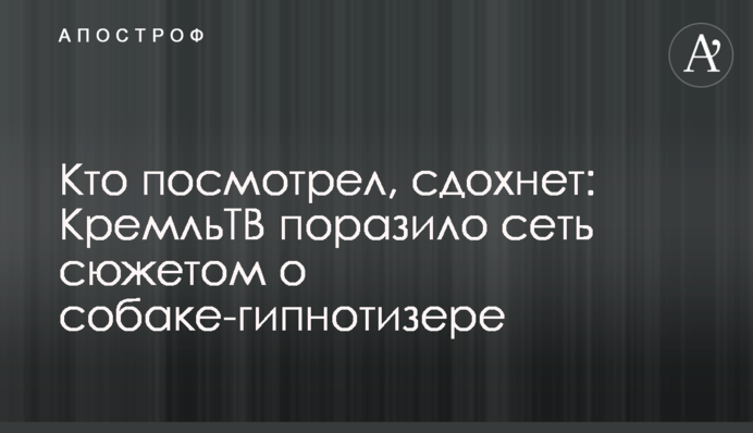 Хто подивився, здохне: КремльТВ вразило мережу сюжетом про собаку-гіпнотизера