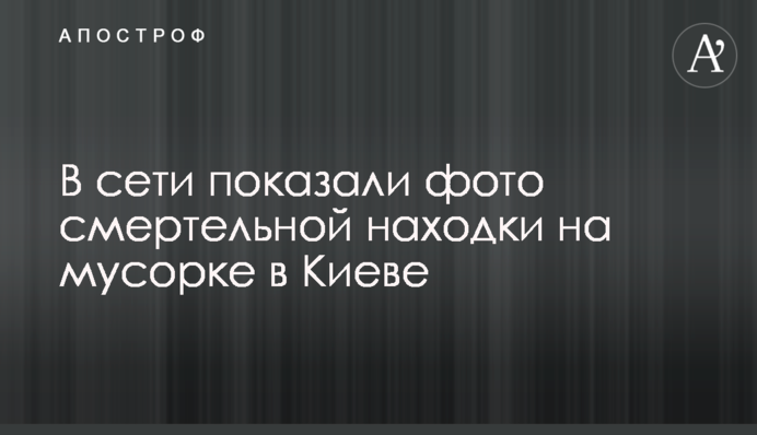 В сети показали фото смертельной находки на мусорке в Киеве