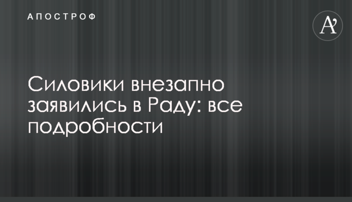 Силовики раптово заявилися в Раду: всі подробиці