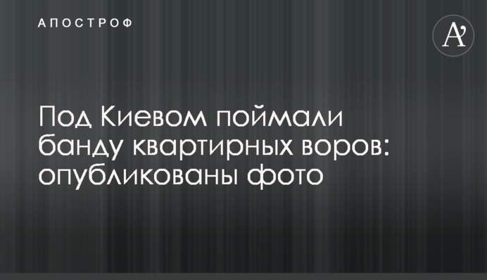 Під Києвом спіймали банду квартирних злодіїв: опубліковано фото
