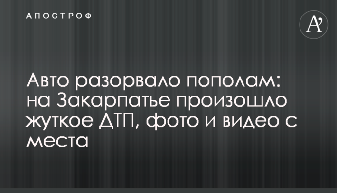 Авто розірвало навпіл: на Закарпатті сталася жахлива ДТП, фото і відео з місця