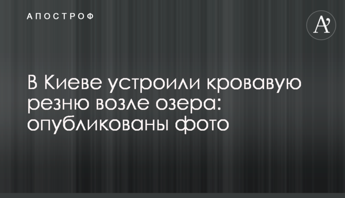 В Киеве устроили кровавую резню возле озера: опубликованы фото