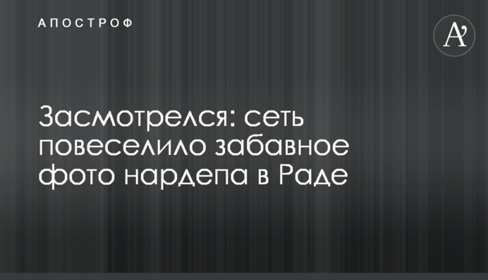 Засмотрелся: сеть повеселило забавное фото нардепа в Раде