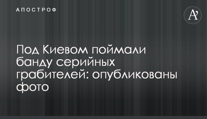 Під Києвом зловили банду серійних грабіжників: опубліковано фото