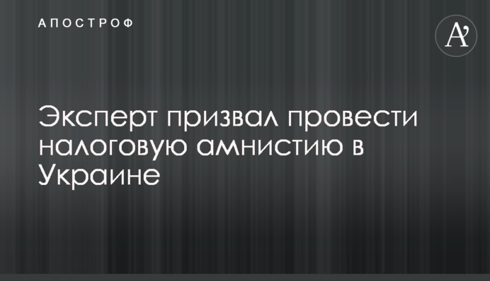 Эксперт призвал провести налоговую амнистию в Украине