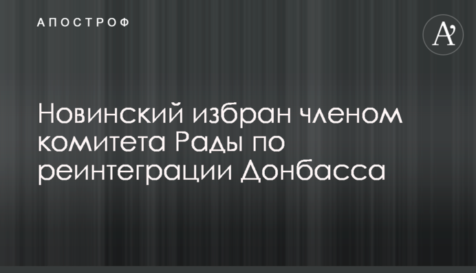 Новинский избран членом комитета Рады по реинтеграции Донбасса