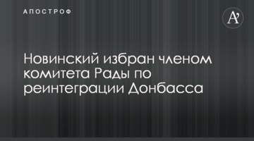 Новинський обраний членом комітету Ради з реінтеграції Донбасу
