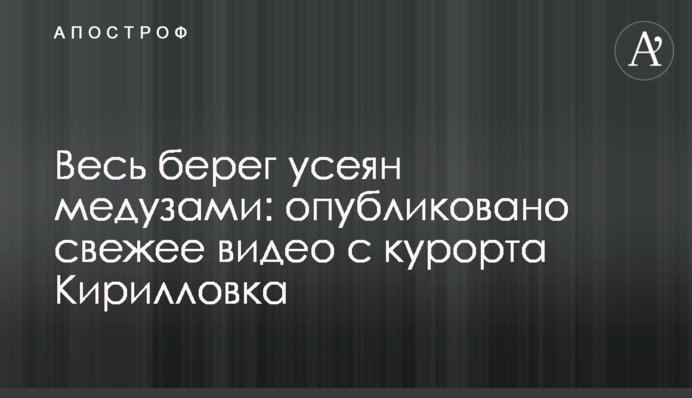 Весь берег усеян медузами: опубликовано свежее видео с курорта Кирилловка