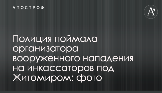 Полиция поймала организатора вооруженного нападения на инкассаторов под Житомиром: фото