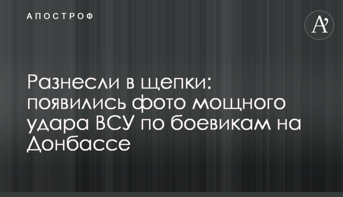 Разнесли в щепки: появились фото мощного удара ВСУ по боевикам на Донбассе