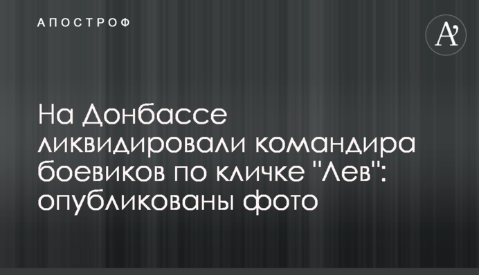На Донбассе ликвидировали командира боевиков по кличке 