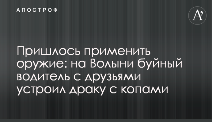 Пришлось применить оружие: на Волыни буйный водитель с друзьями устроил драку с копами