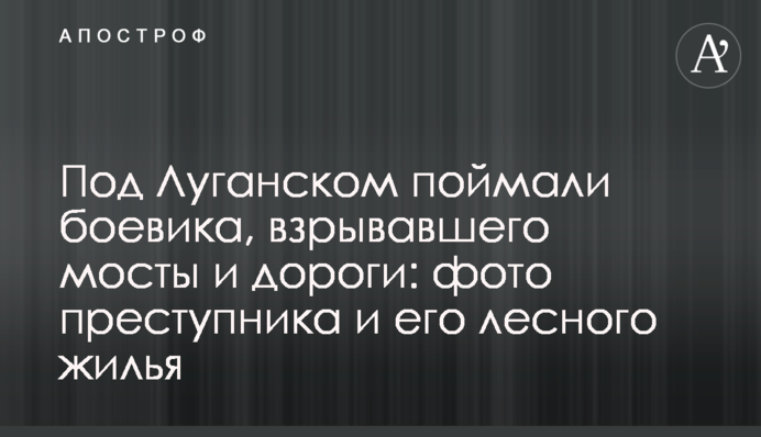 Под Луганском поймали боевика, взрывавшего мосты и дороги: фото преступника и его лесного жилья